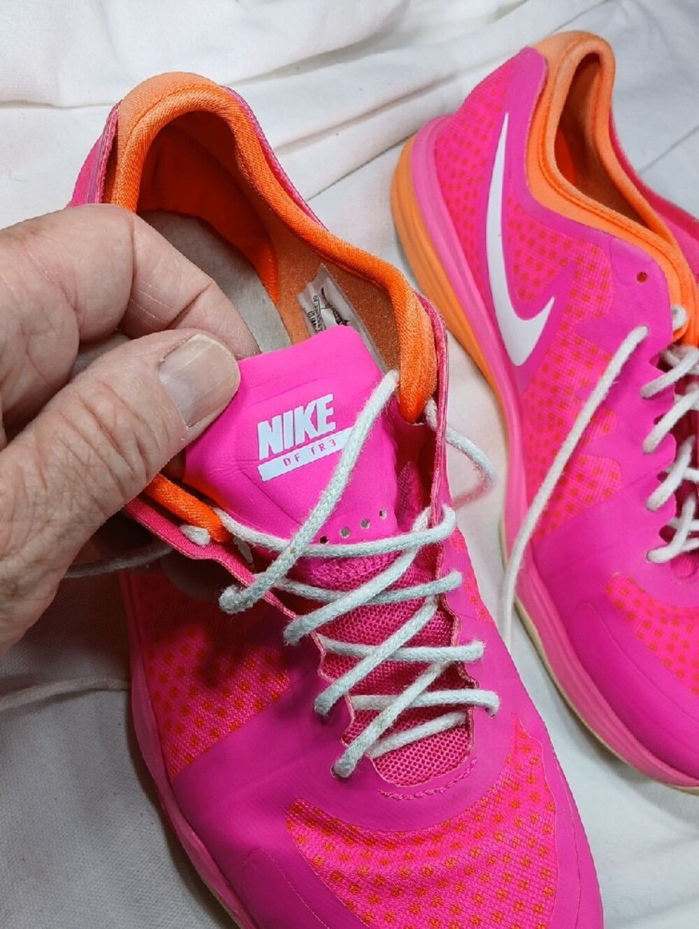 Nike Women's Hot Pink Running Shoes with Orange Interior - Picture 7 of 9